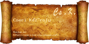 Cseri Károly névjegykártya
