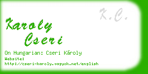 karoly cseri business card